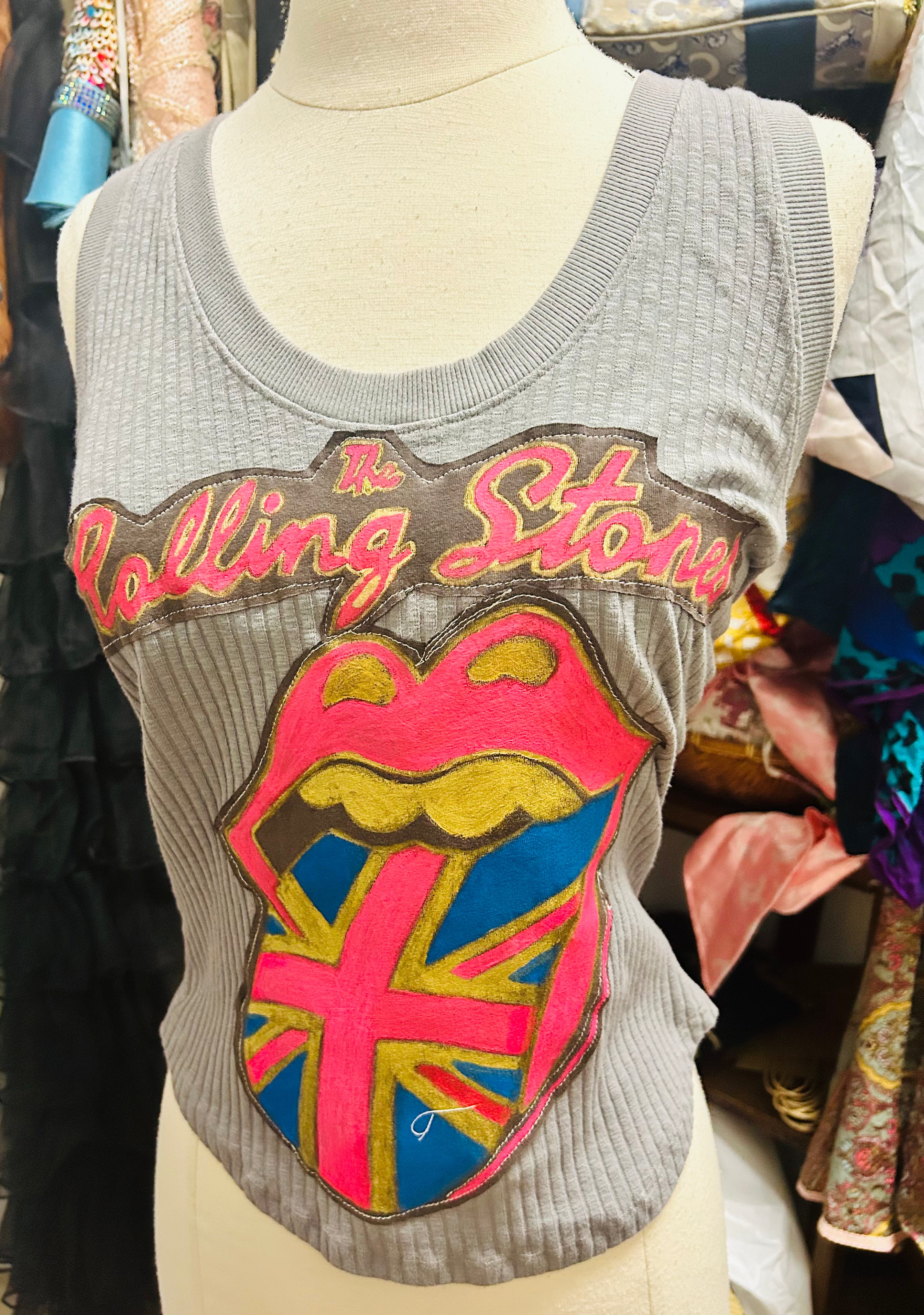 OOAK Rolling Stones Project Social Tee Remake