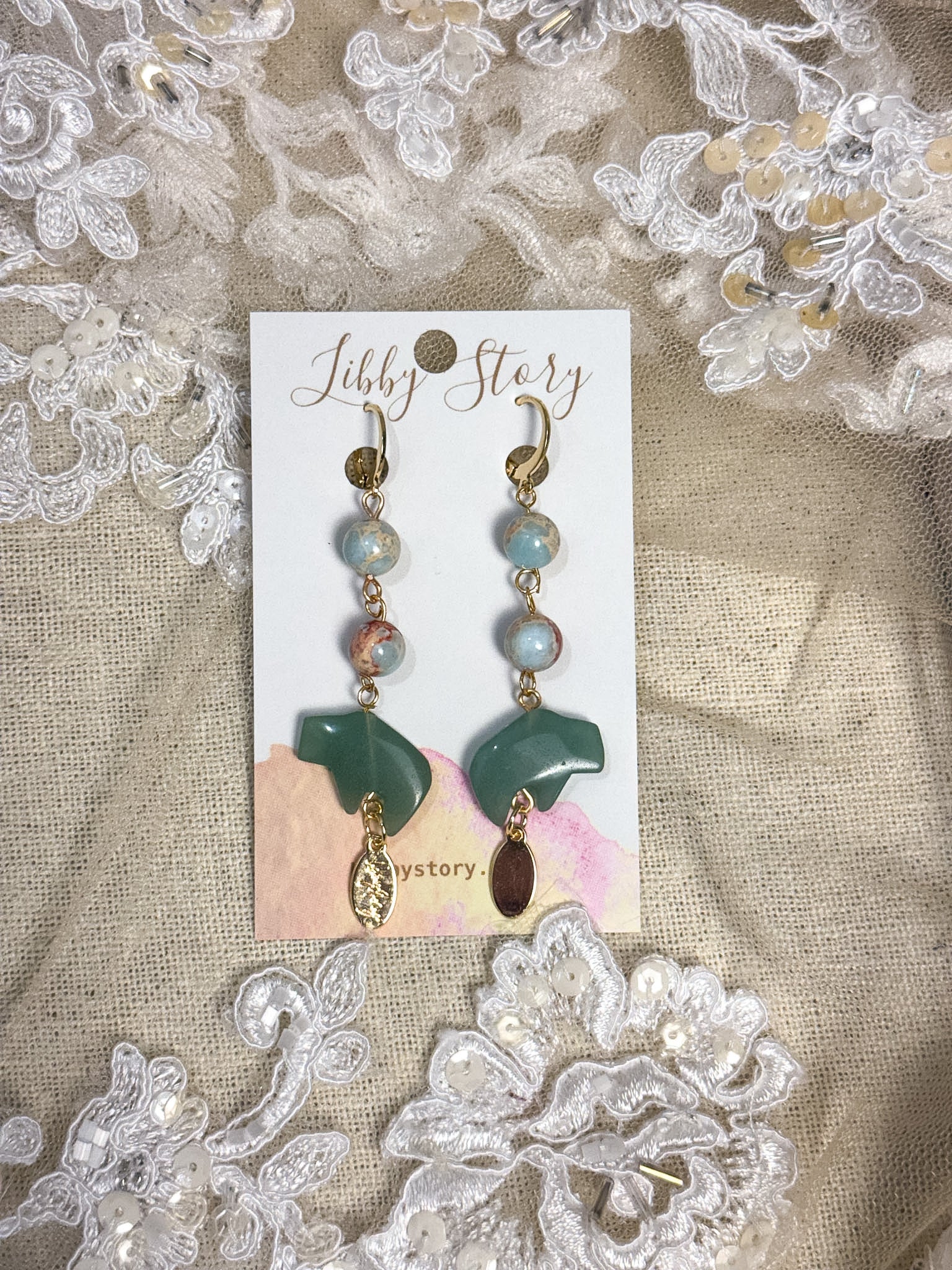 OOAK Semiprecious Buffalo Earrings