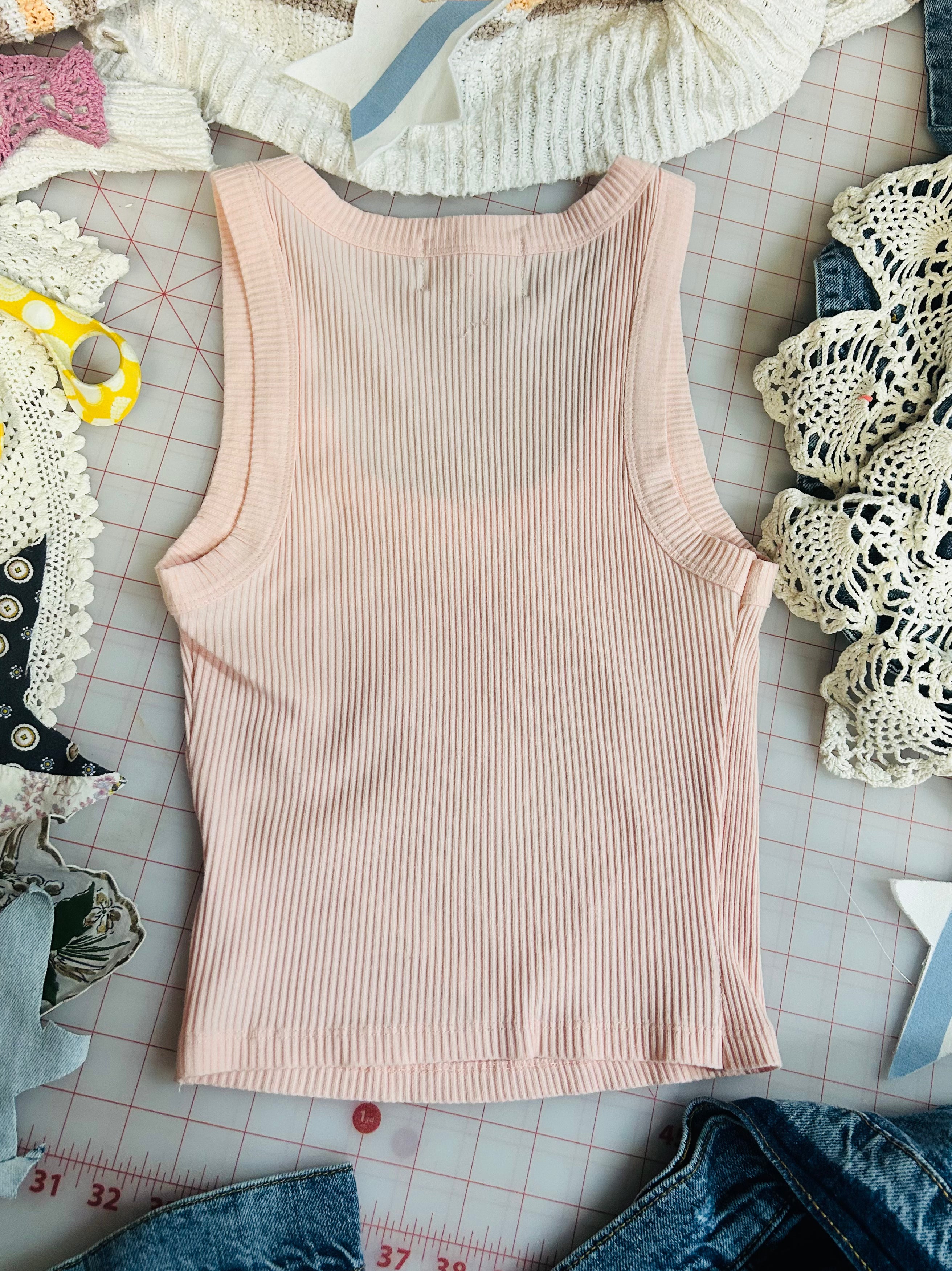 OOAK Vintage Handkerchief Patch Tank