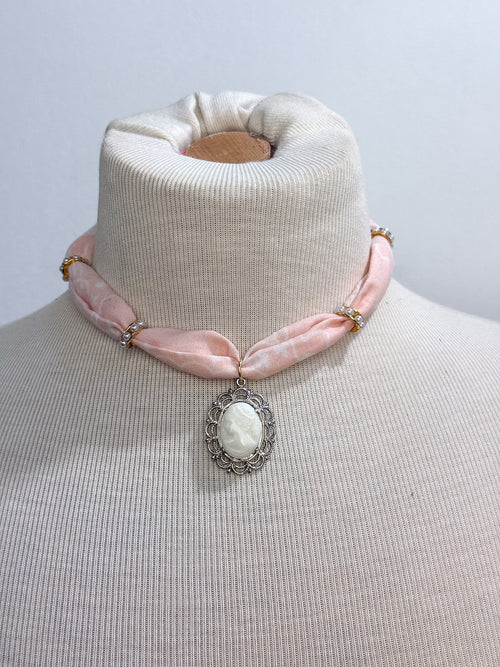 OOAK Handmade Cameo Bandana Necklace