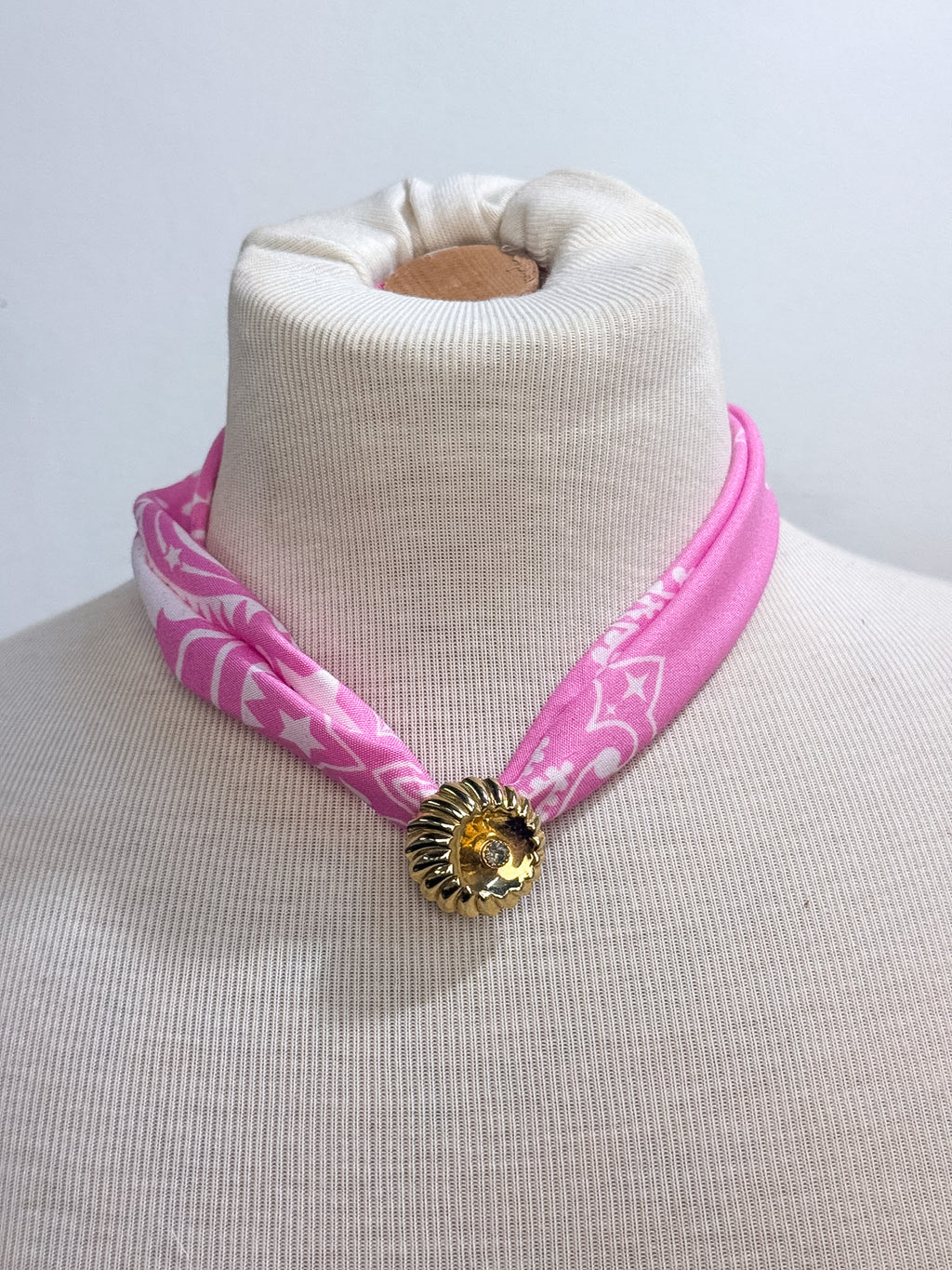 OOAK Vintage Scarf Clip Bandana Necklace