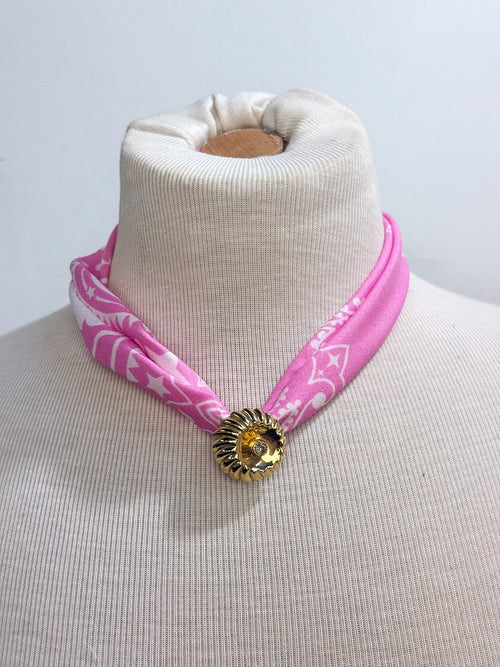OOAK Vintage Scarf Clip Bandana Necklace