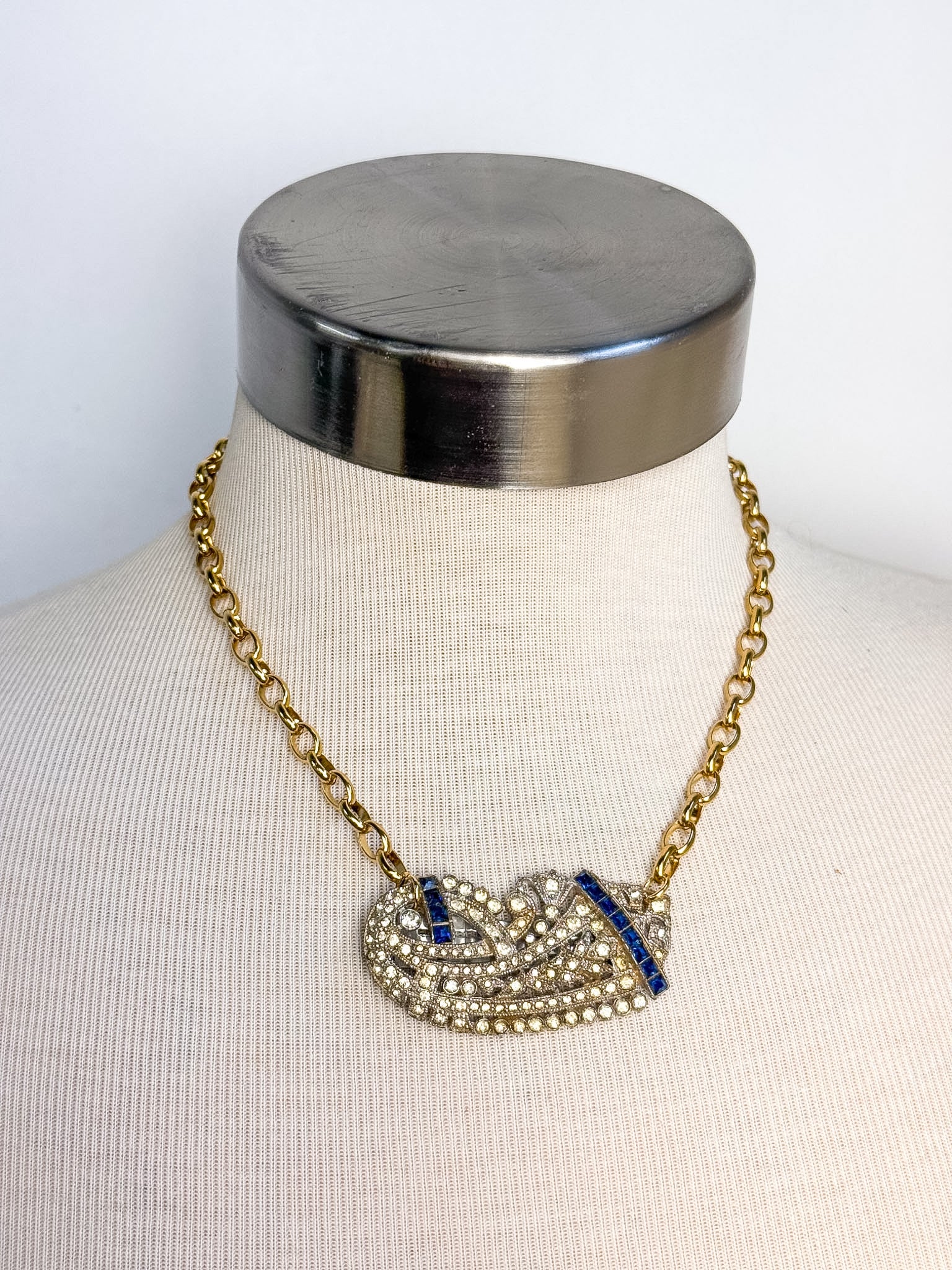 OOAK Vintage Hair Piece Statement Necklace