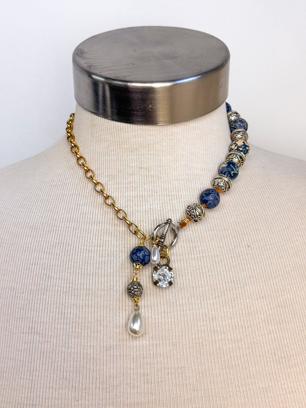 OOAK Vintage Clay Bead Lariat