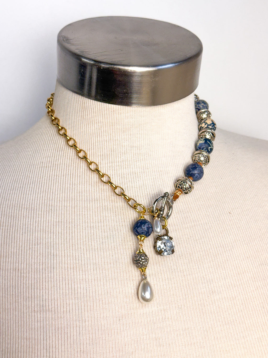 OOAK Vintage Clay Bead Lariat