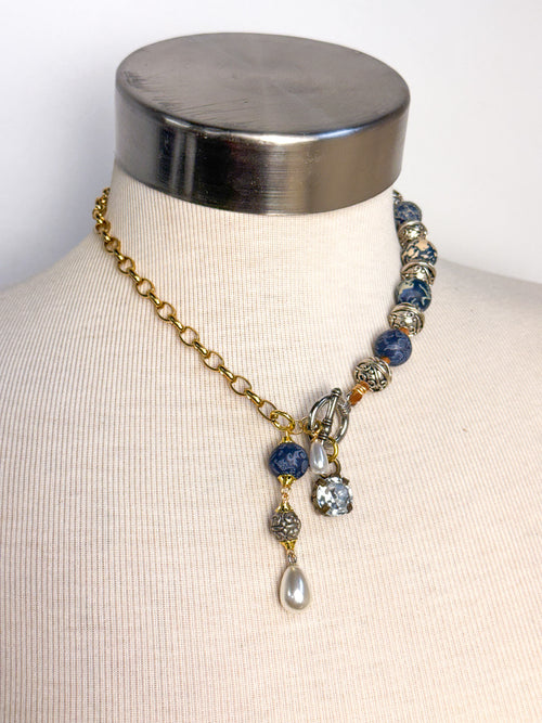 OOAK Vintage Clay Bead Lariat