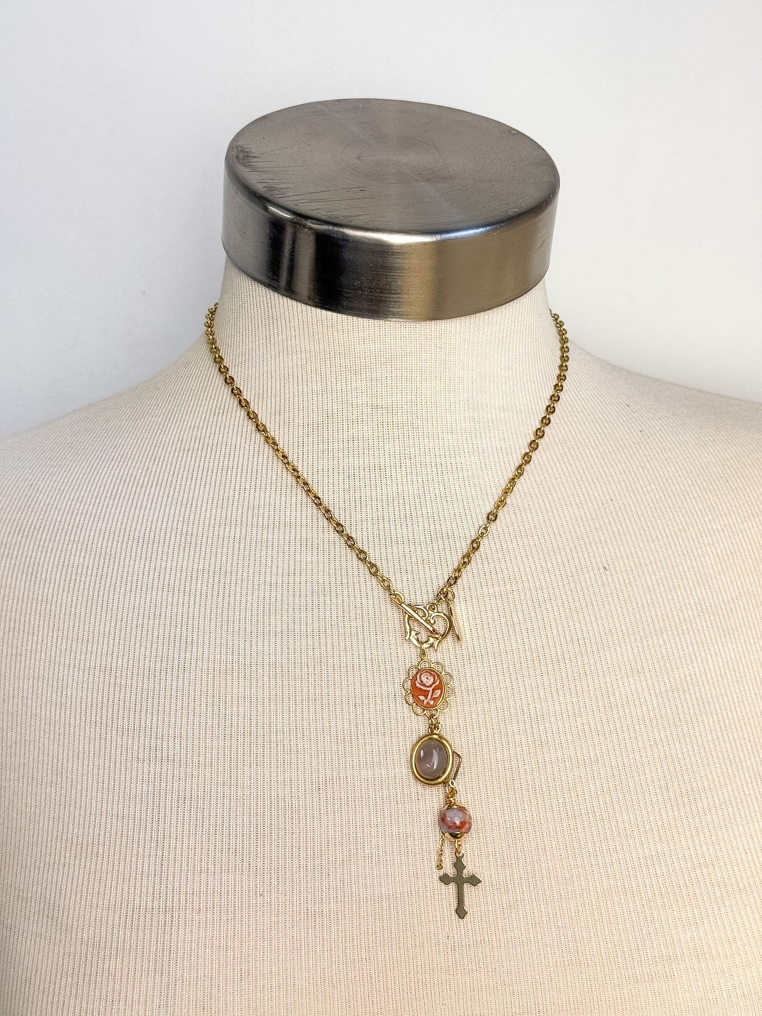 OOAK Cabochon Lariat Necklace