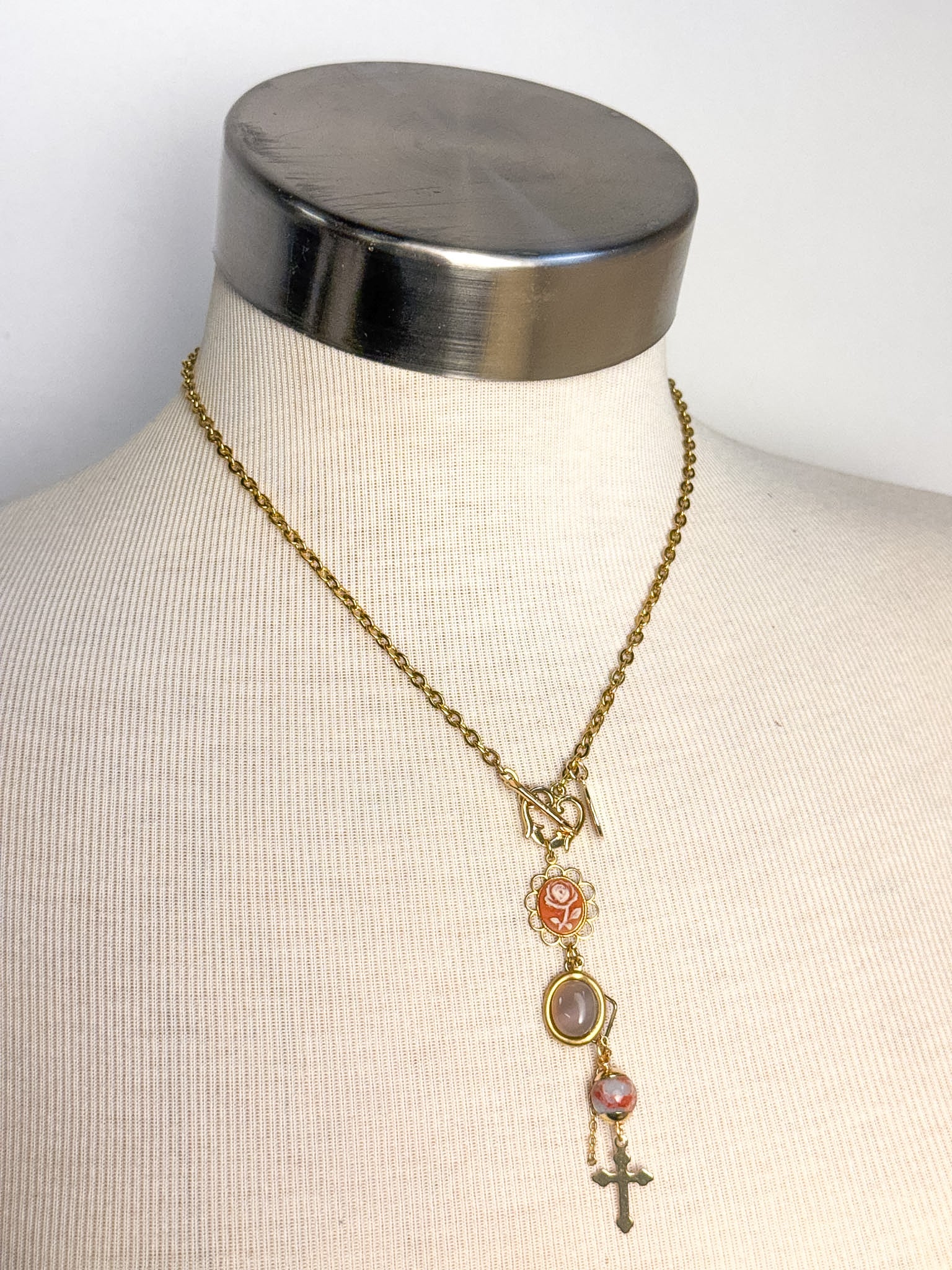OOAK Cabochon Lariat Necklace