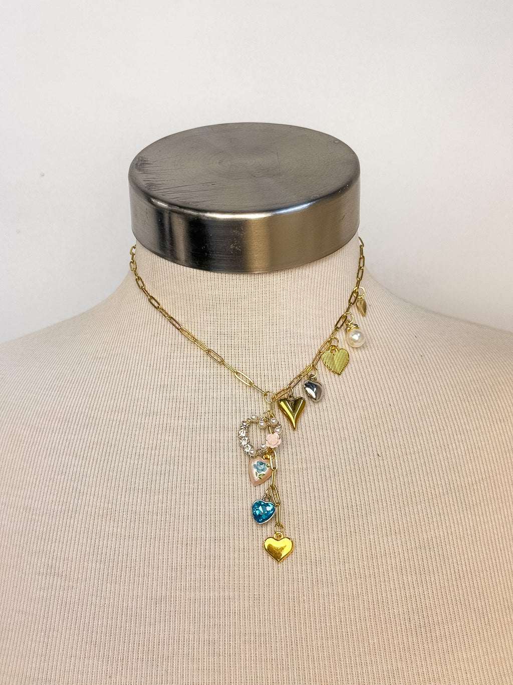 OOAK Charming Heart Lariat Necklace