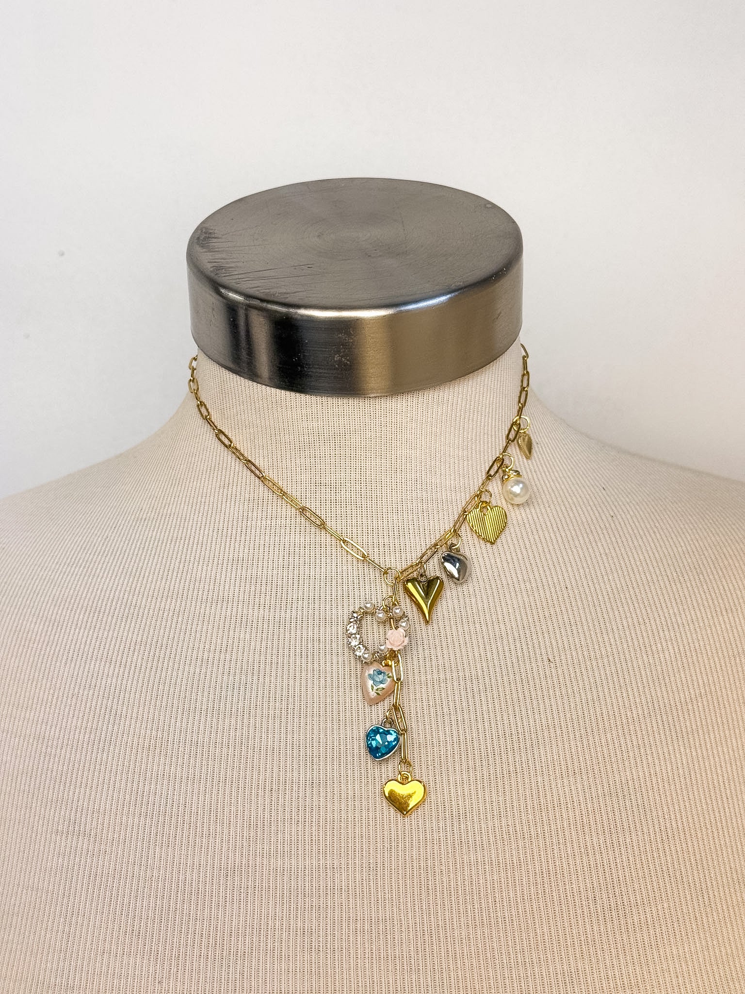 OOAK Charming Heart Lariat Necklace