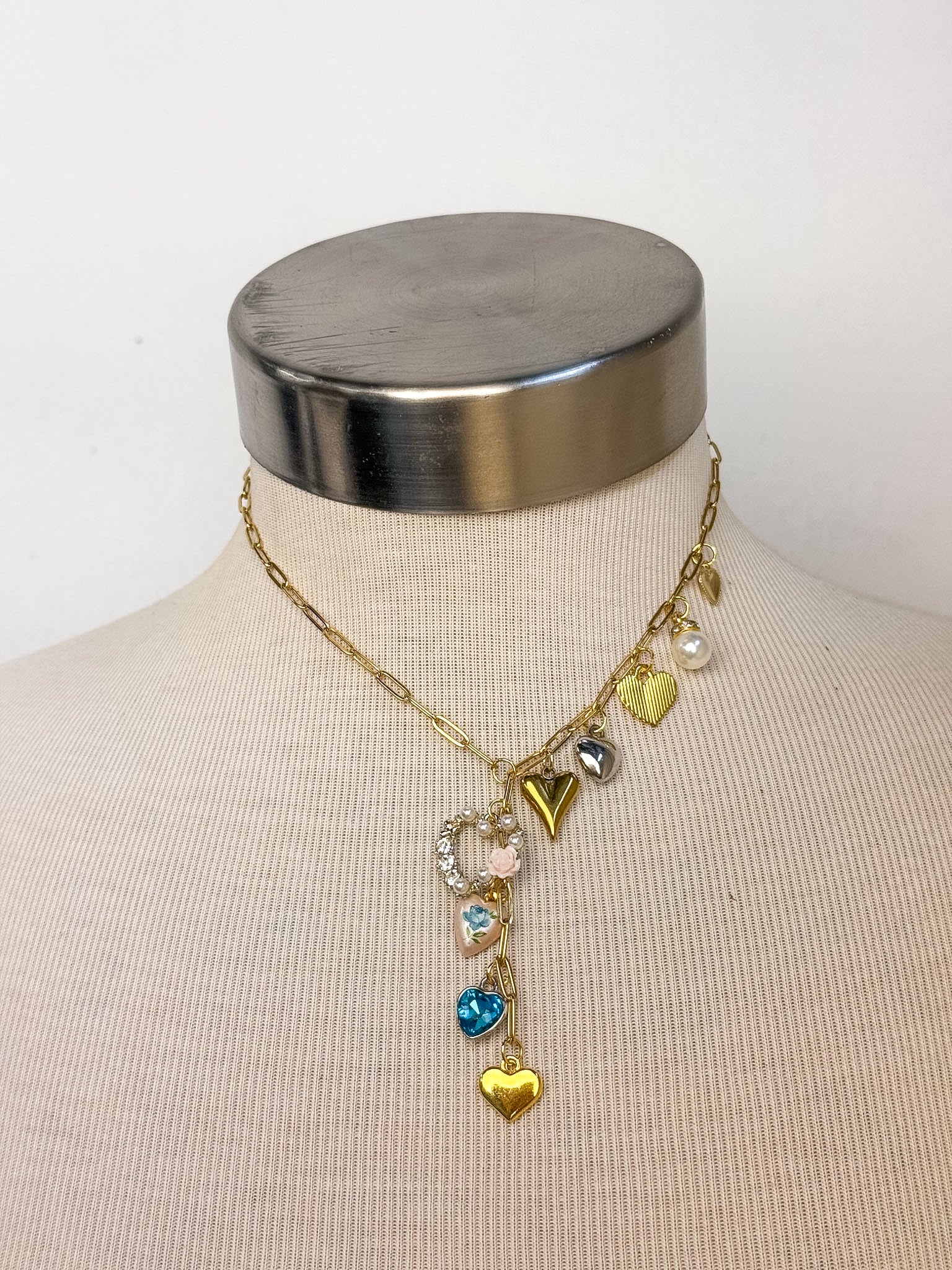 OOAK Charming Heart Lariat Necklace