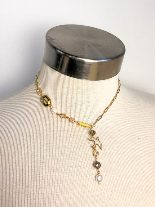 OOAK Bird Watch Lariat Necklace