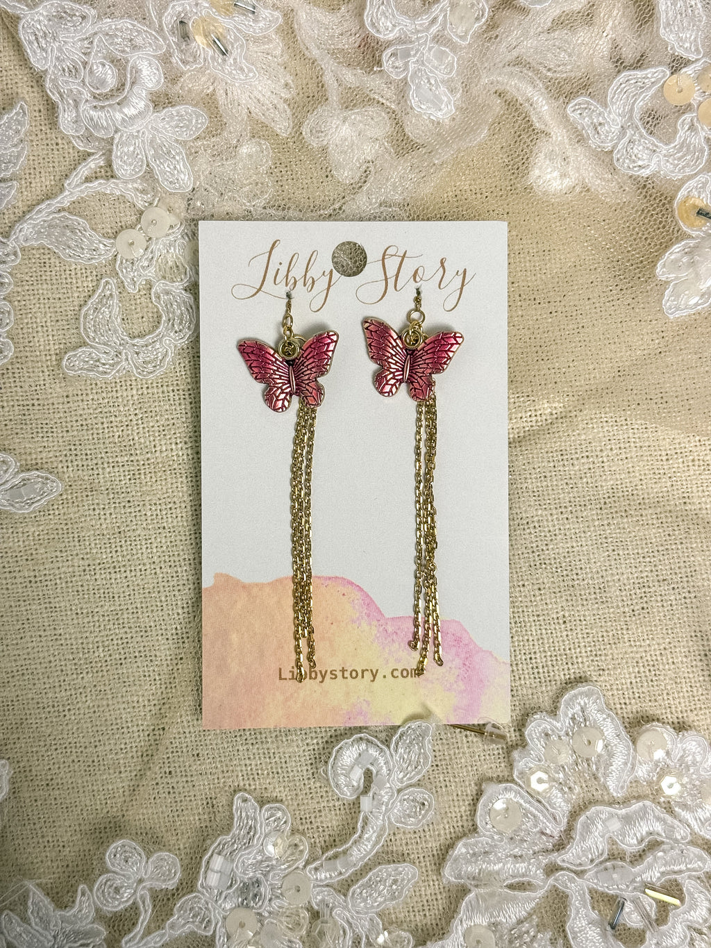 Handmade Butterfly Threader Earrings