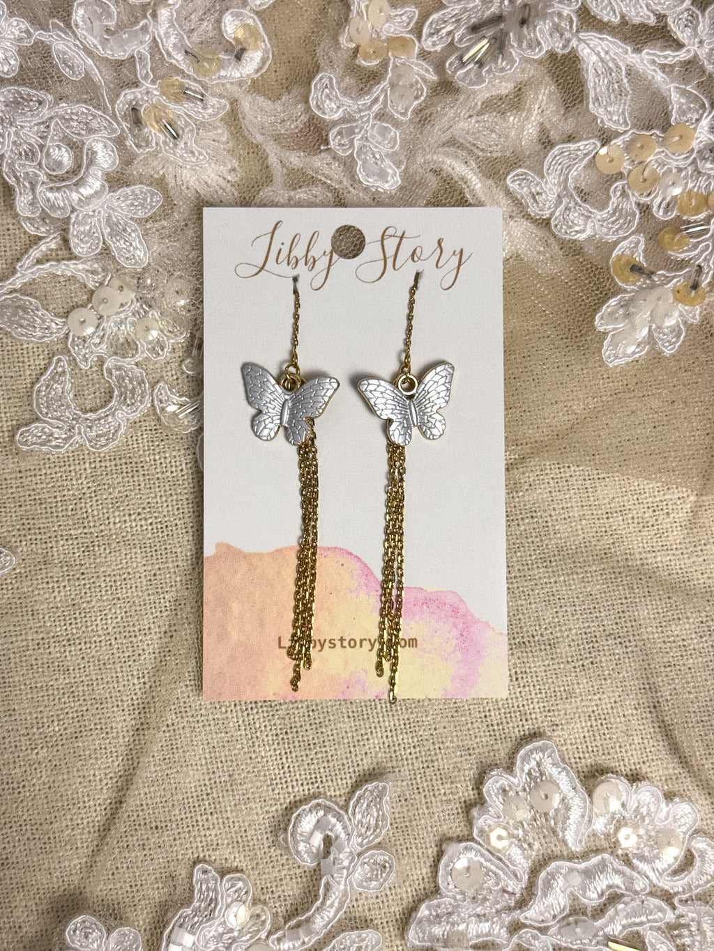 Handmade Butterfly Threader Earrings