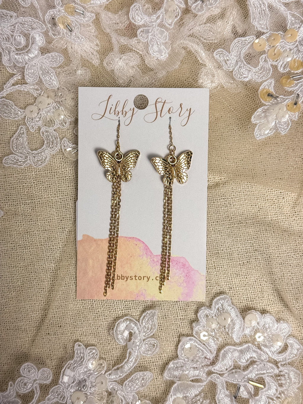 Handmade Butterfly Threader Earrings