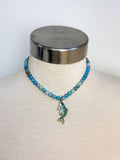 Handmade Semi Precious Beads & Blue Fish Charm