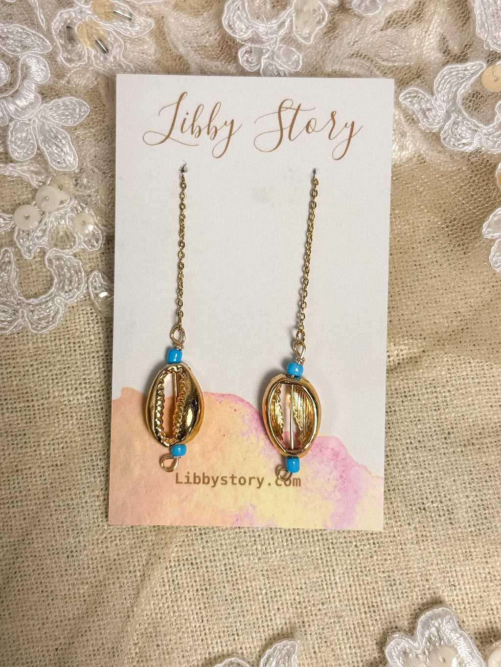 Handmade Seed Bead & Shell Earrings