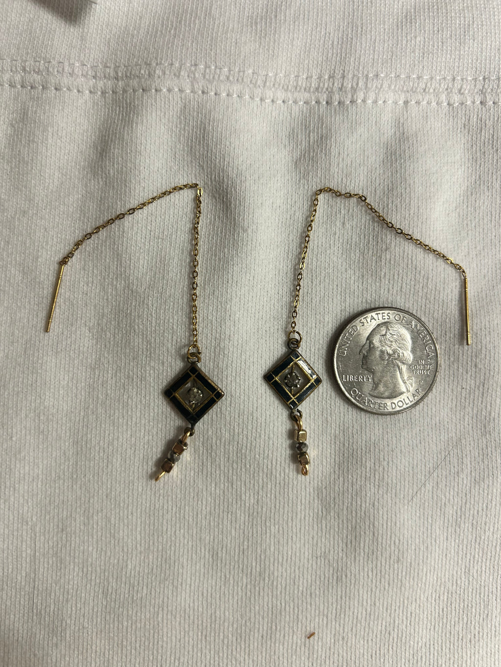 OOAK Vintage Diamond Threader Earrings