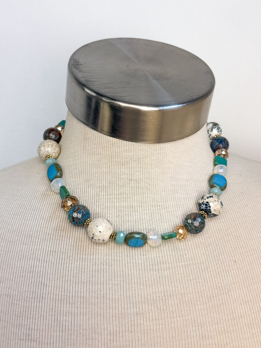 OOAK Jasper & Glass Beaded Chunky Necklace or Bracelet