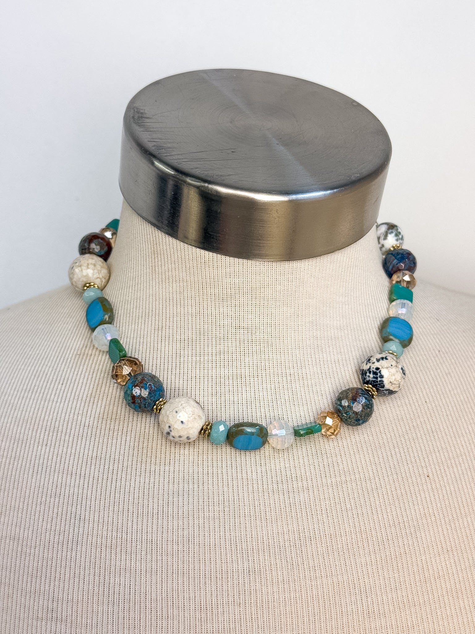 OOAK Jasper & Glass Beaded Chunky Necklace or Bracelet