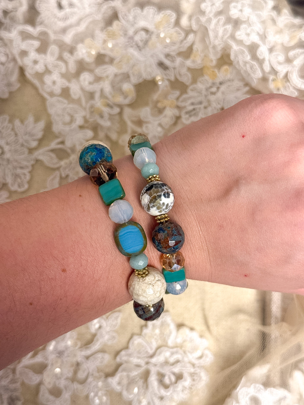 OOAK Jasper & Glass Beaded Chunky Necklace or Bracelet