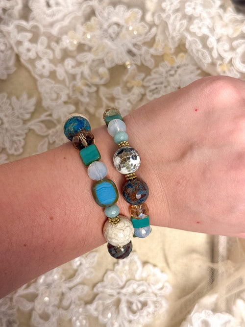OOAK Jasper & Glass Beaded Chunky Necklace or Bracelet
