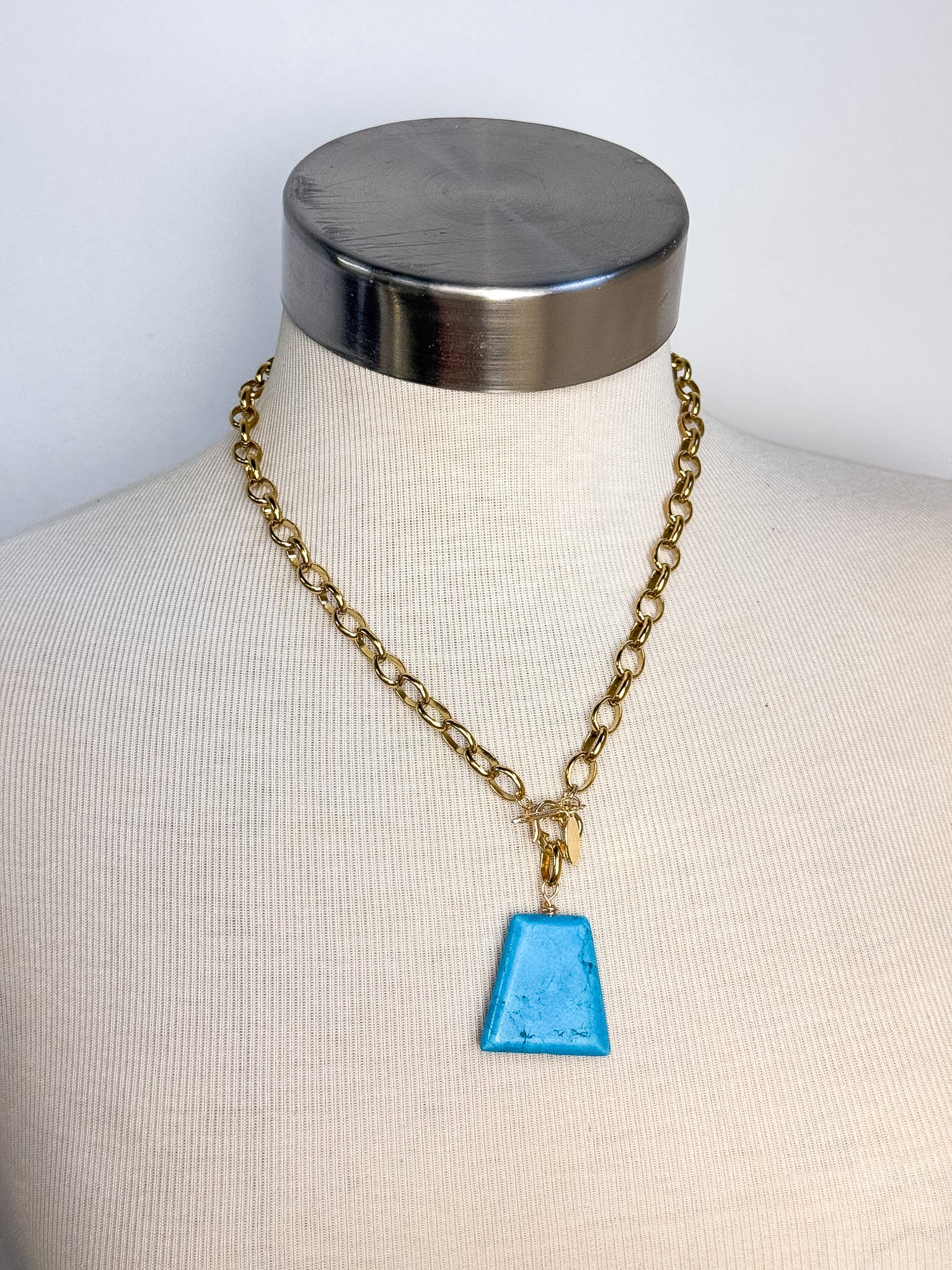 Handmade Turquoise Trapezoid Pendant Necklace