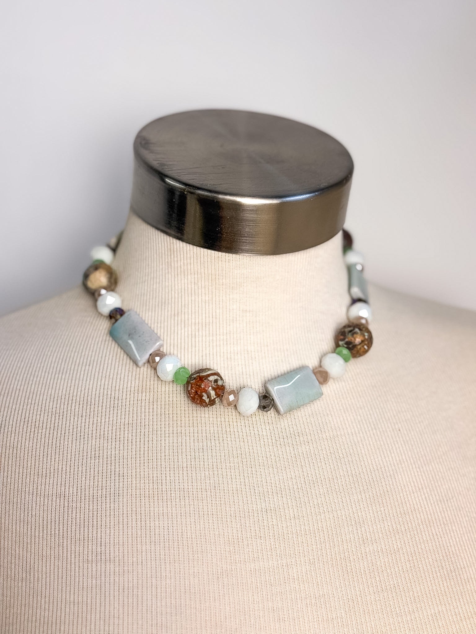 OOAK Chunky Amazonite and Jasper Necklace or Bracelet