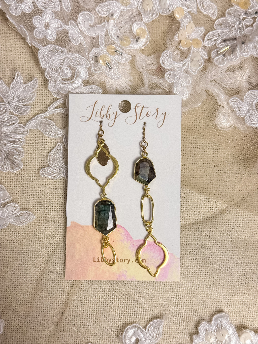 OOAK Mismatch Druzy Threader Earrings