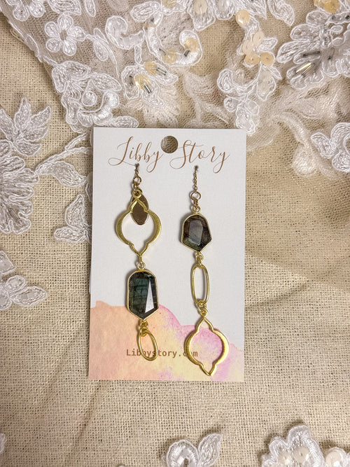 OOAK Mismatch Druzy Threader Earrings