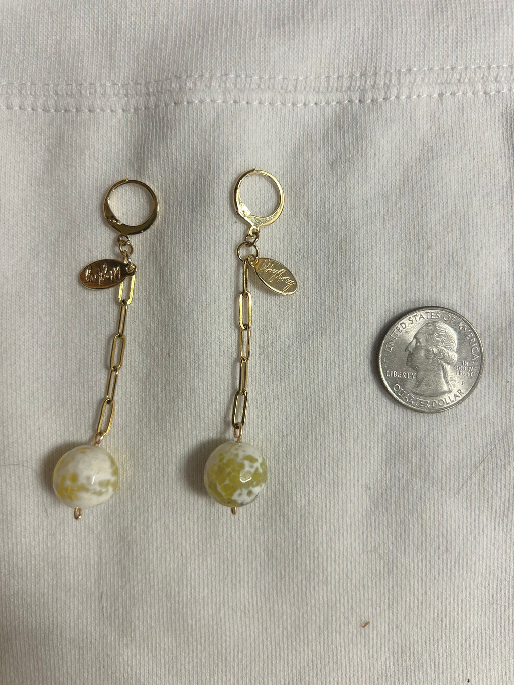 Handmade Lemon Jasper Sphere Earrings