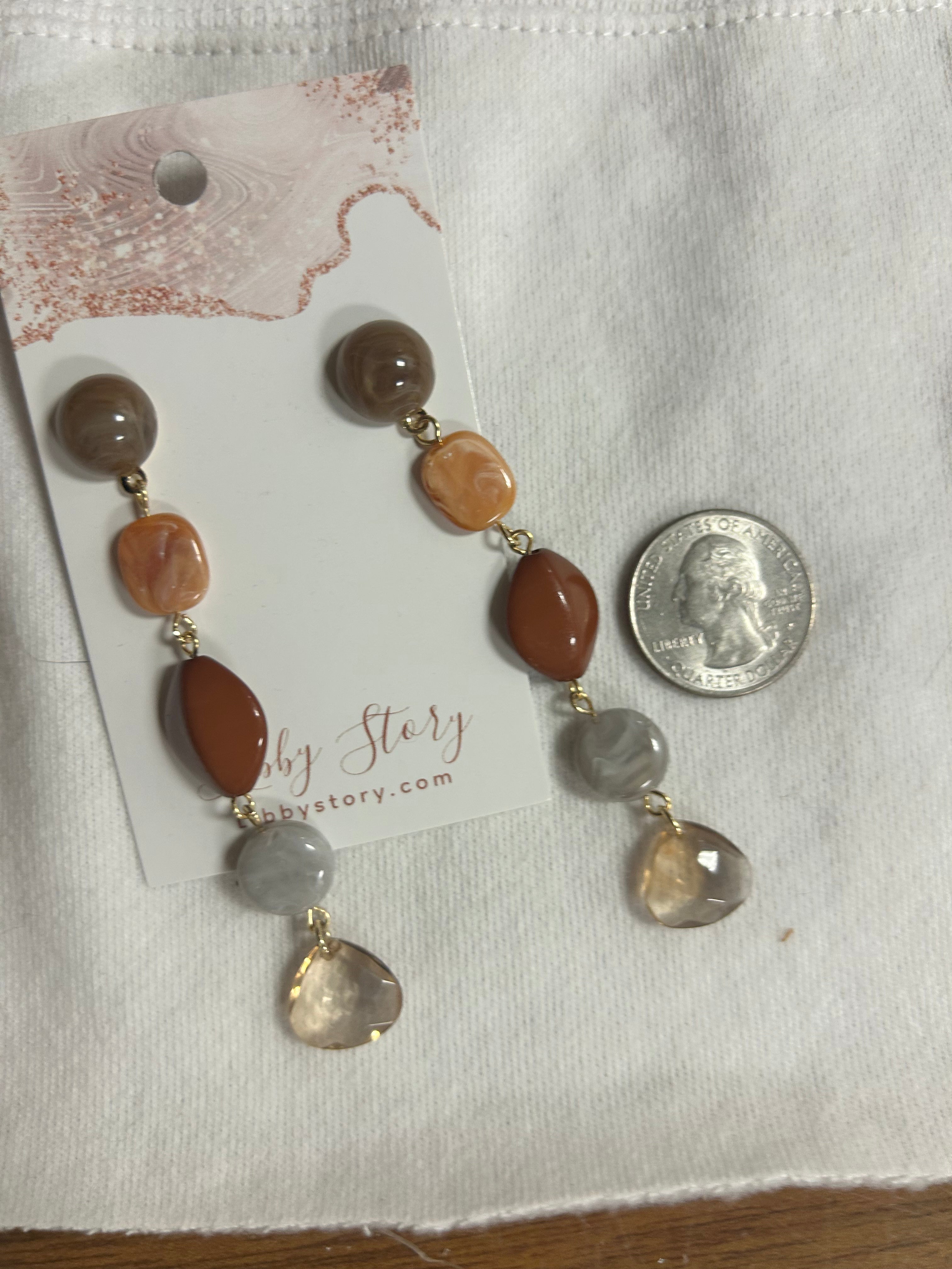 Assorted Vintage Acrylic Beads Dangle Earrings