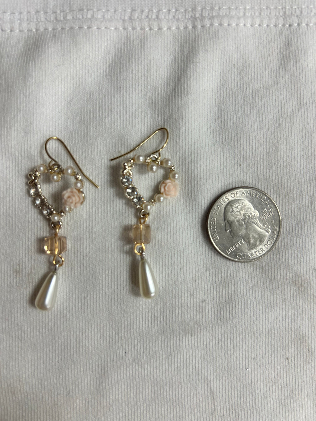 Handmade Floral Heart Glass Cube Earrings