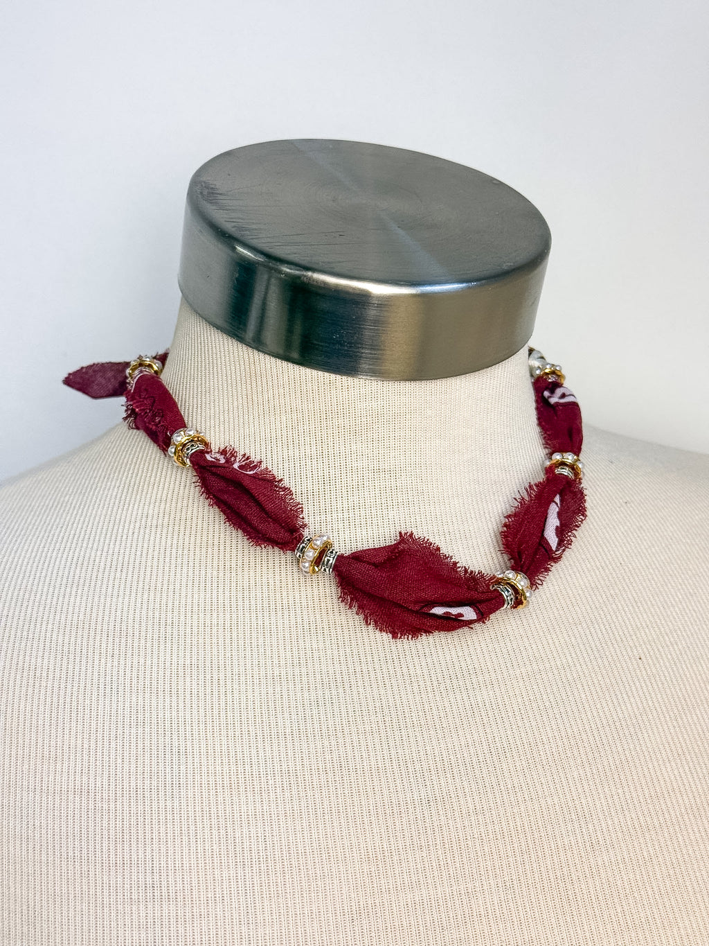 Handmade Frayed Edge Bandana Necklace