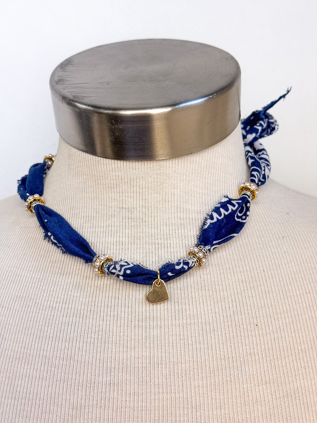 Handmade Frayed Edge Bandana Necklace