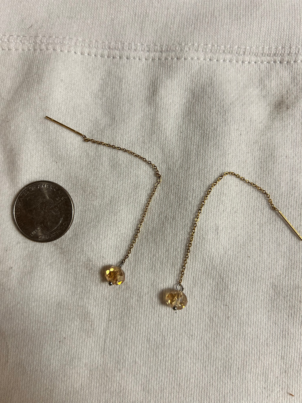 Handmade Faceted Glass Threader Earrings
