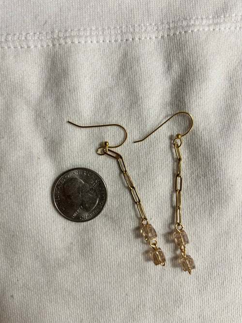 Handmade Double Glass Cube Earrings