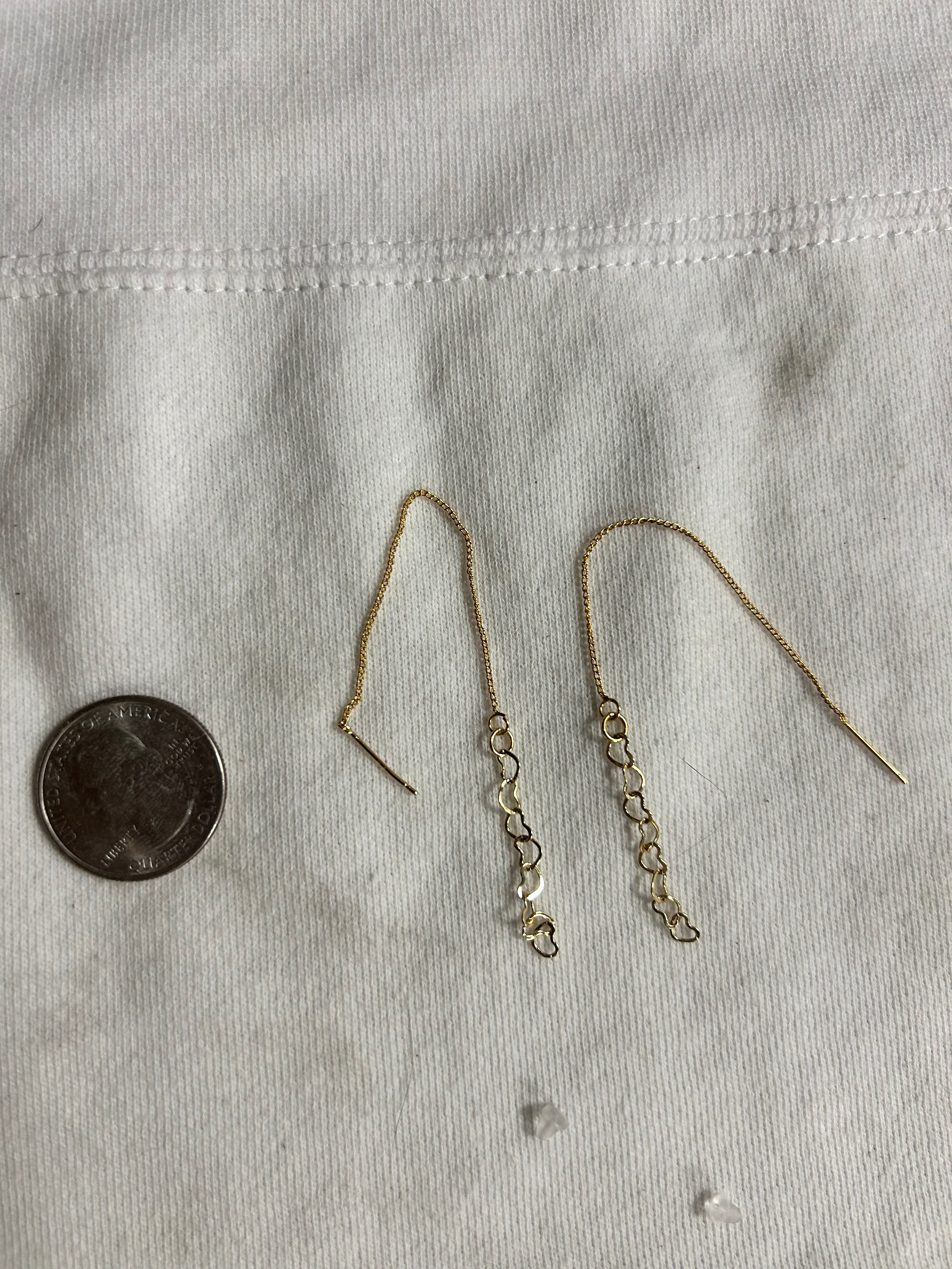 Handmade Heart Chain Threader Earrings