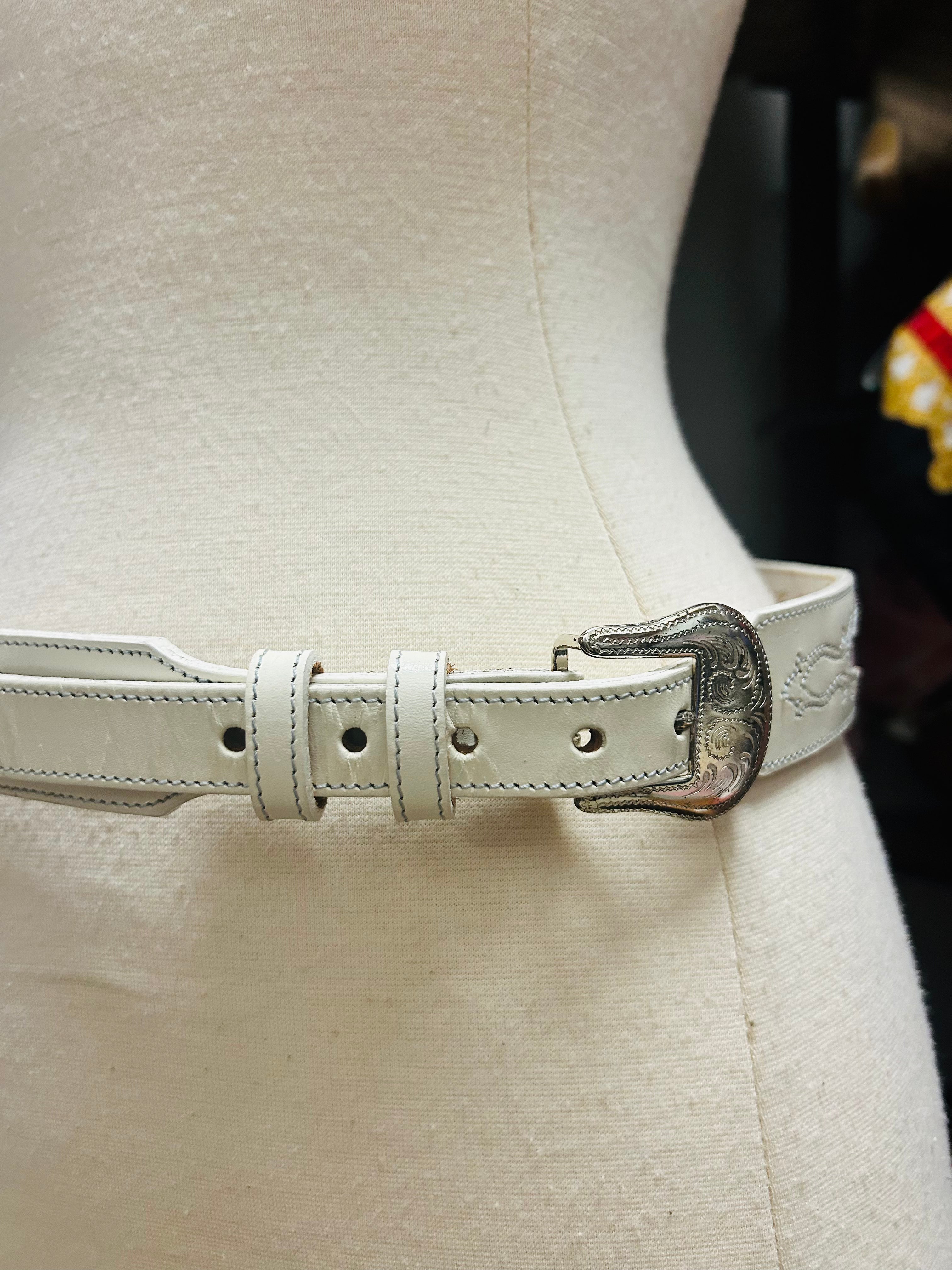 OOAK Vintage Leather & Tapestry Belt