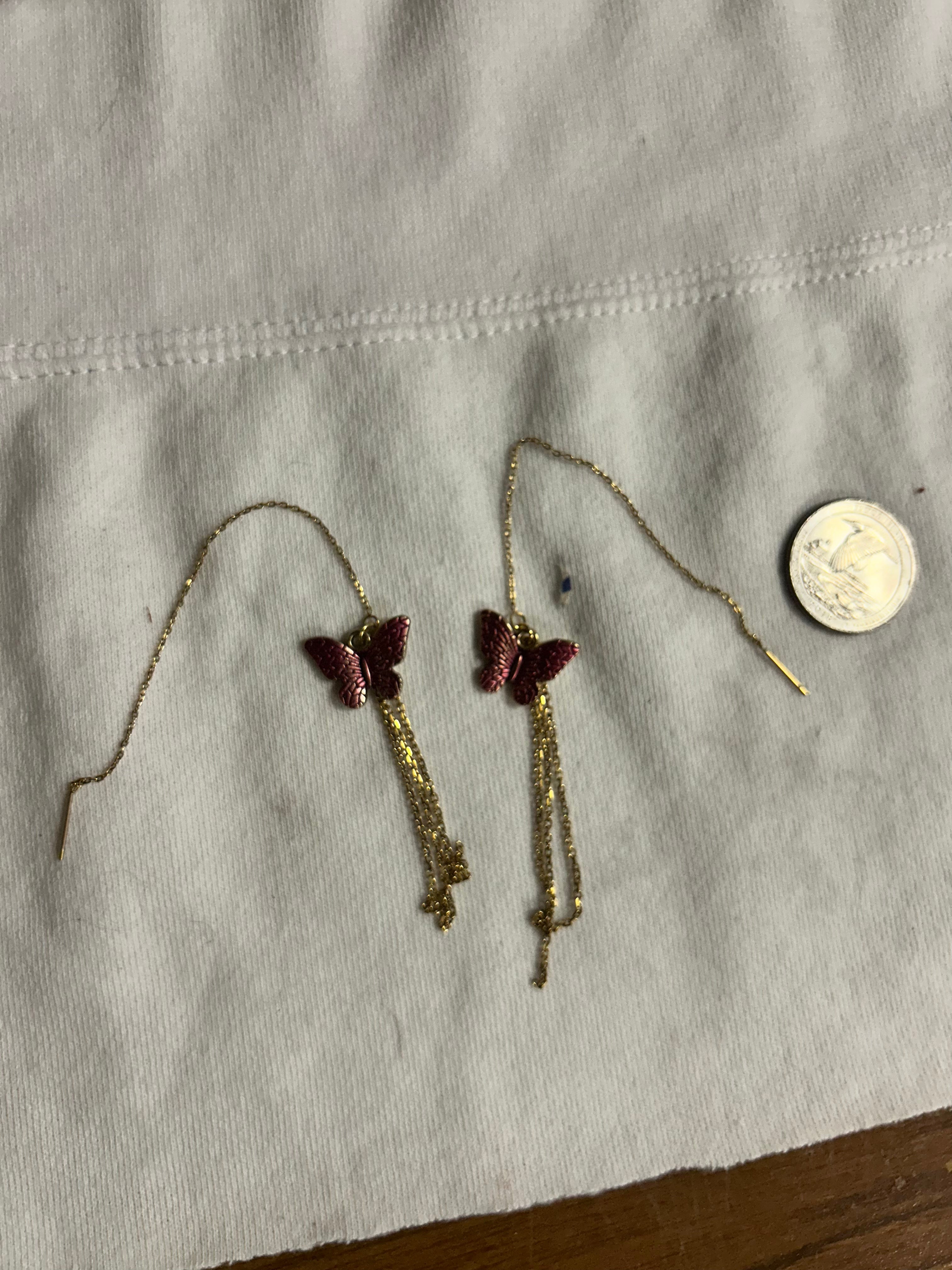 Handmade Butterfly Threader Earrings