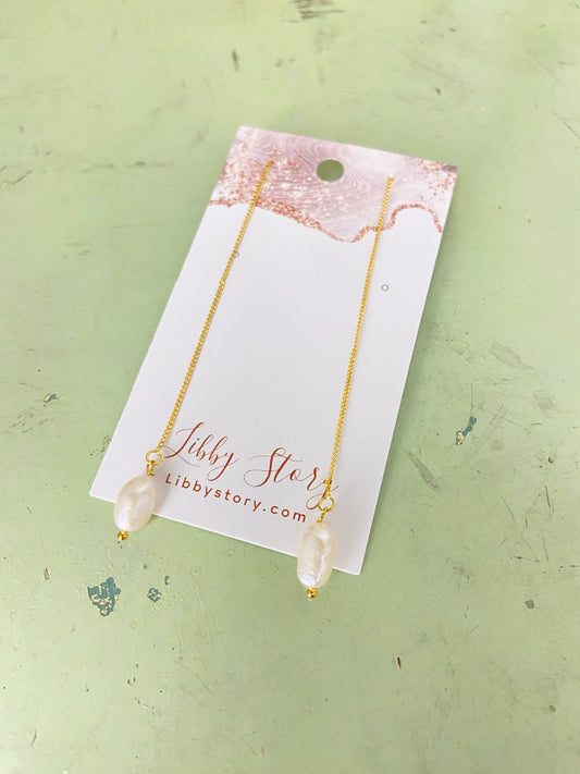 Freshwater Pearl Threader Earrings