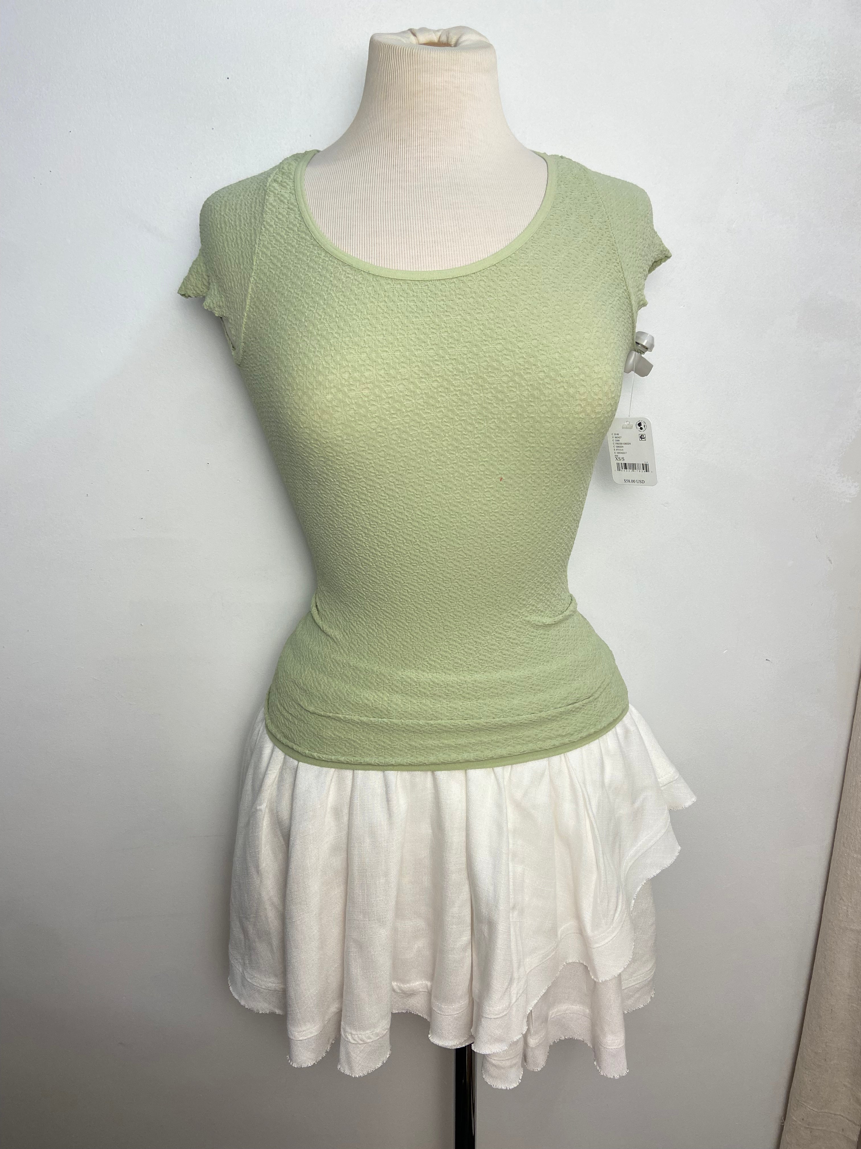 FREE PEOPLE LOVE LETTER SHORT SLEEVE SEAMLESS TOP
