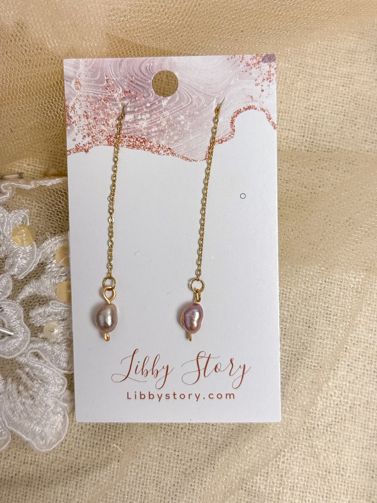 Freshwater Pearl Threader Earrings