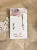Handmade Freshwater Pearl & Faceted Glass Threader Earrings