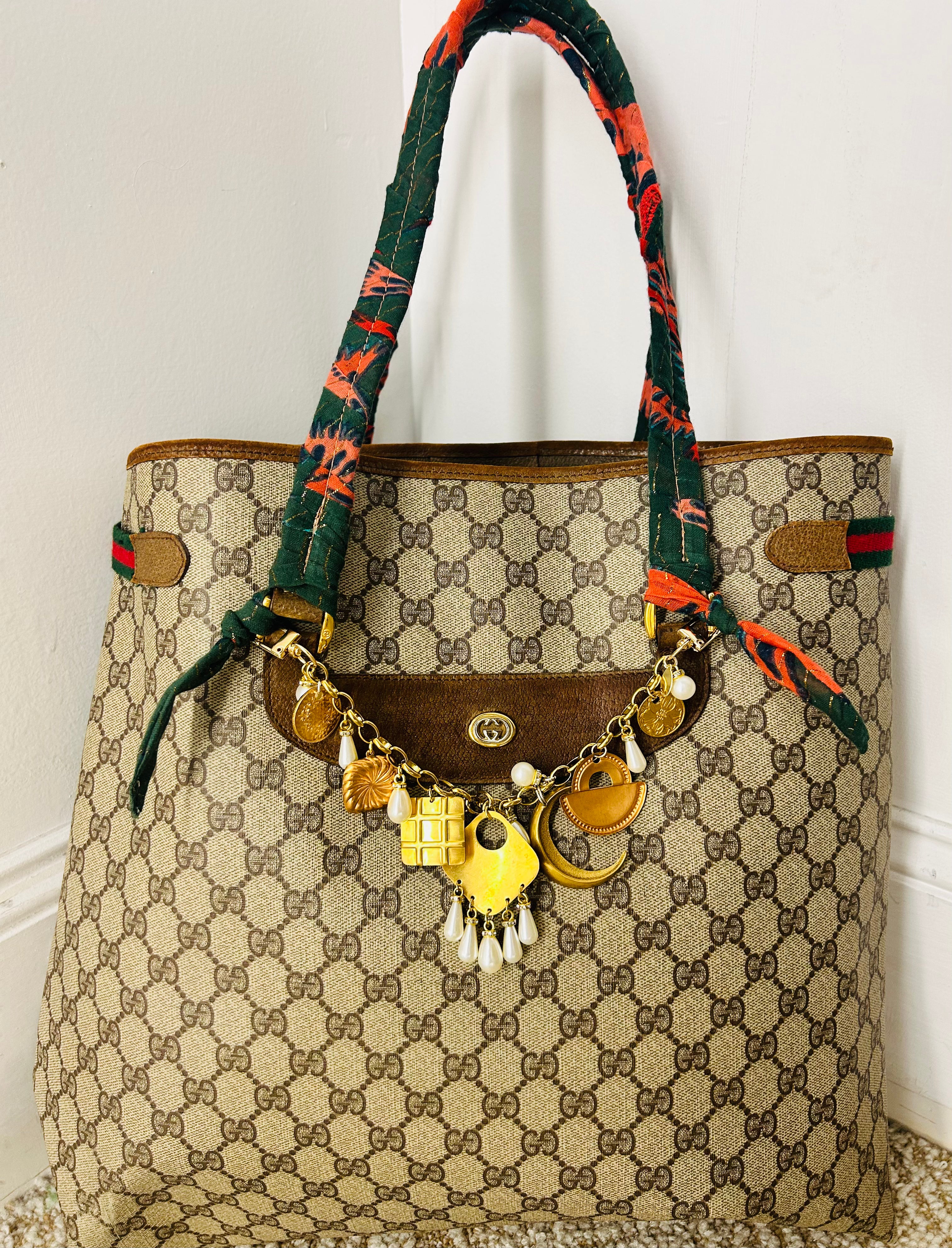 OOAK Vintage Gucci Supreme Shopper with Bag Chain