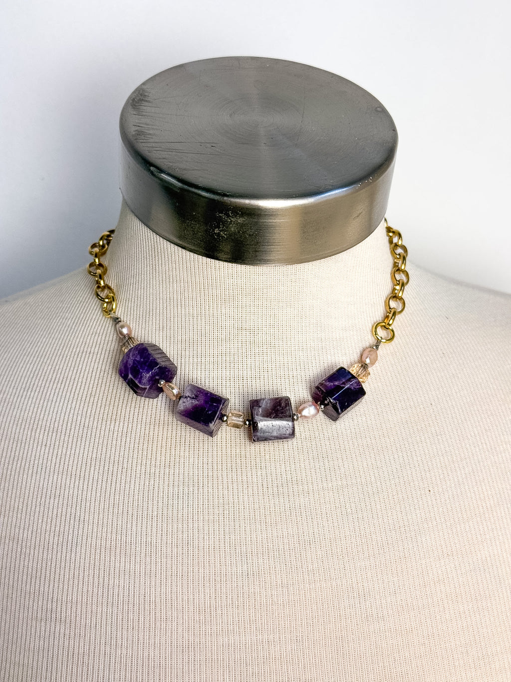 Handmade Chunky Amethyst Necklace or Bracelet