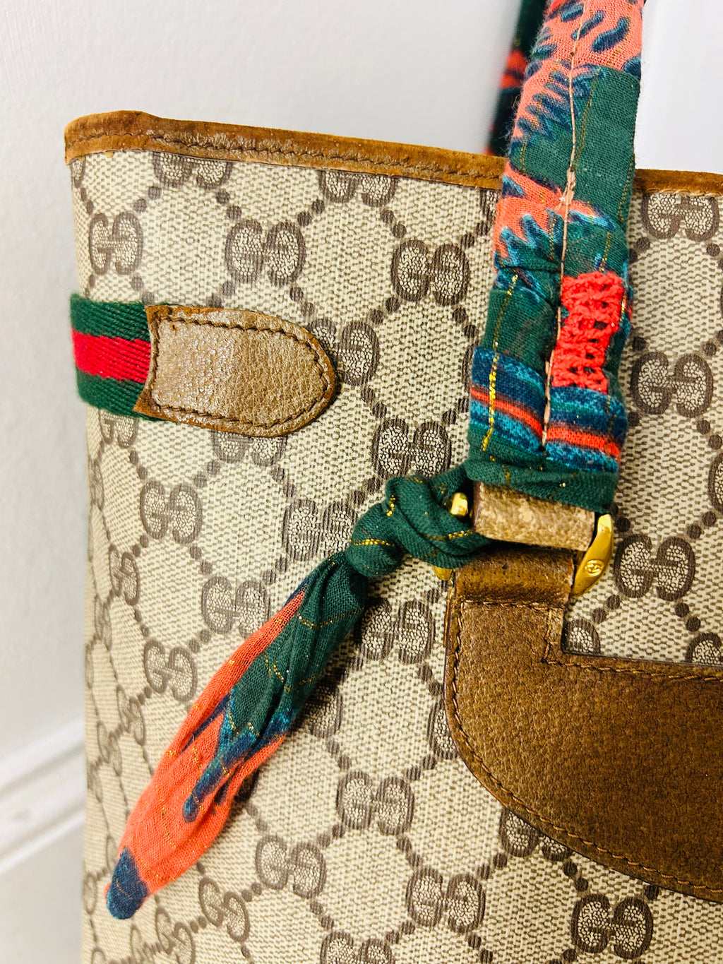 OOAK Vintage Gucci Supreme Shopper with Bag Chain