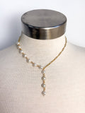 Handmade Medium Glass Pearl Lariat Necklace