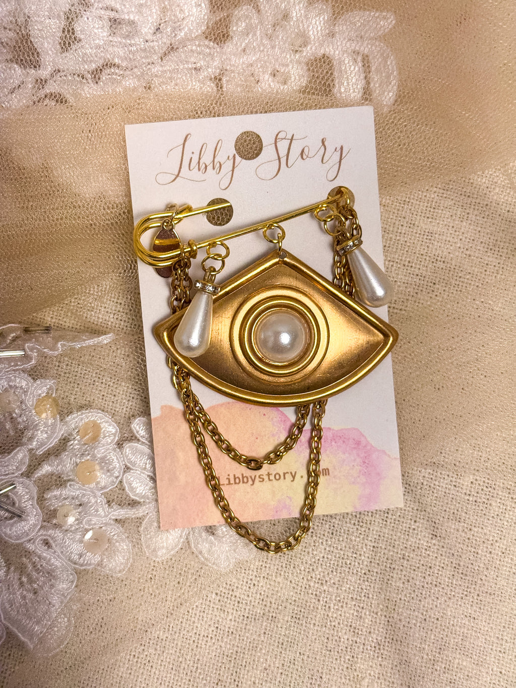Handmade Golden Triangle Pin
