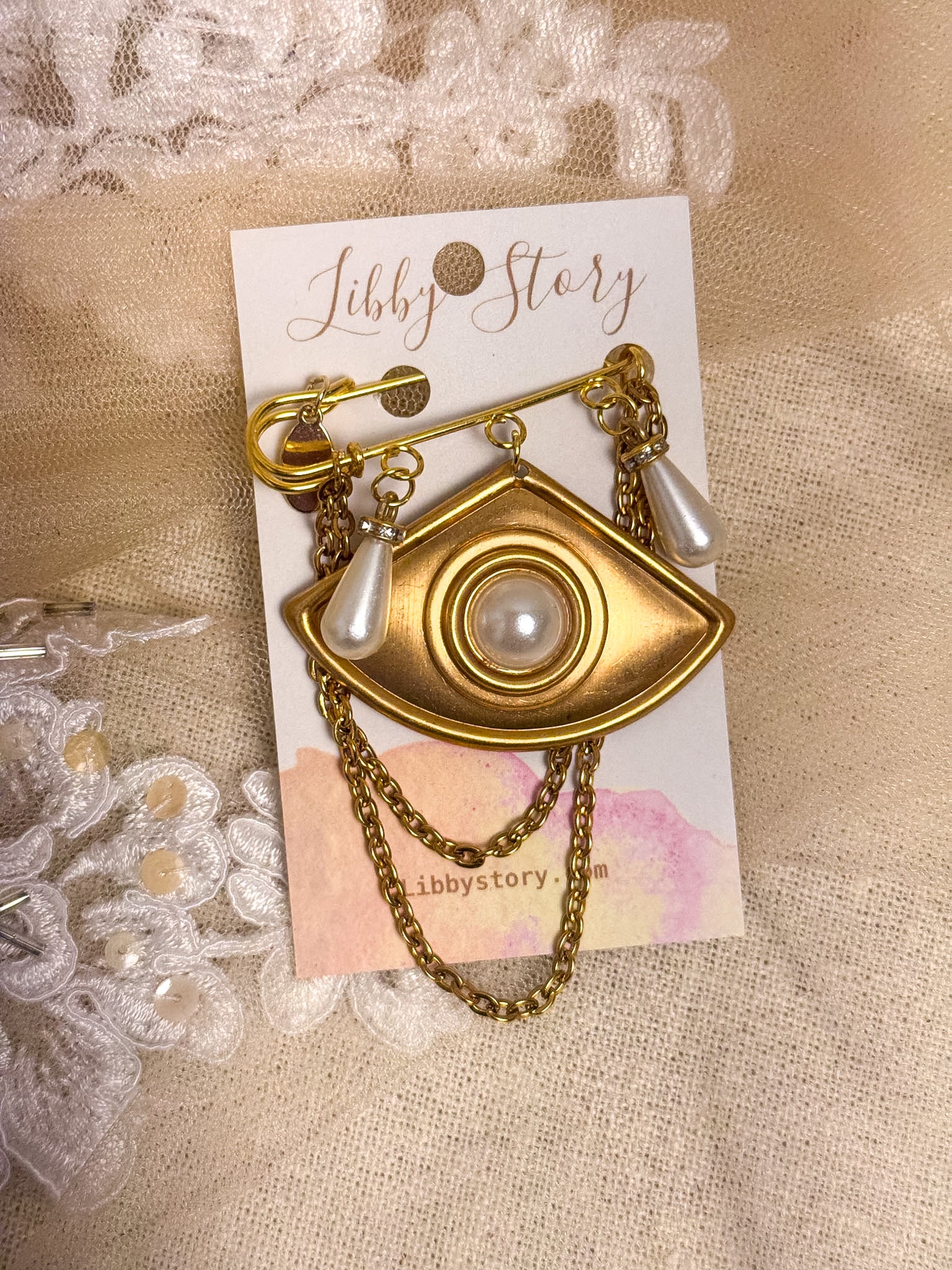 Handmade Golden Triangle Pin